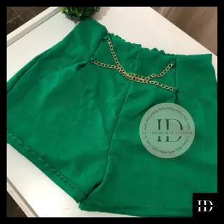 Linho Feminino com Corrente - Short - Bege (nude)