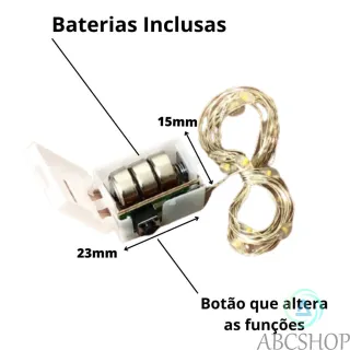 Decoração de Natal: Kit com 10 Fios de LED de 2 metros para Fadas - ABCSHOP - Único