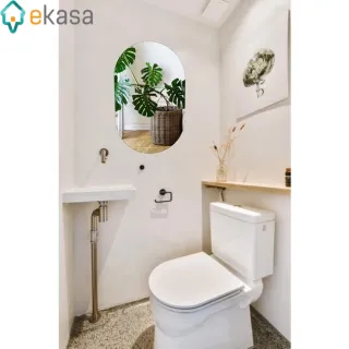 Ekasa Luxo Espelho Decorativo Oval Moderno para Sala, Quarto e Banheiro 60cmx35cm - Único