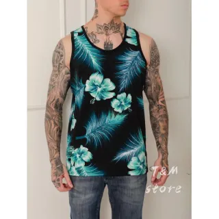 Estampada Praia Camiseta Regata Masculina