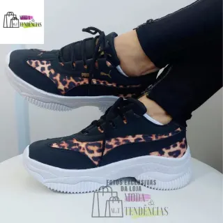 Confortável tênis feminino plataforma, lindo e resistente (forma grande) - Branco