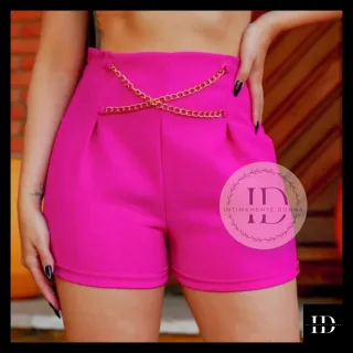 Linho Feminino com Corrente - Short - Bege (nude)