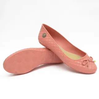 Confortável e Macia Sapatilha Feminina Casual Adulto com Enfeite Lacinho - Salmão
