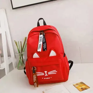 Pronta Entrega Mochila Feminina Ulzzang Harajuku Com Estojo - Grande Capacidade - cinza com estojo