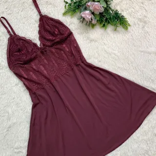 Pijama Sensual de Renda Sem Bojo - Camisola Linha Noite - Vermelho