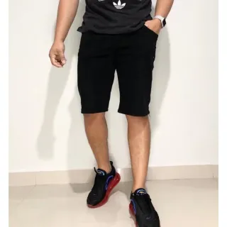 Masculino Bermuda Sarja Jeans - Cinza