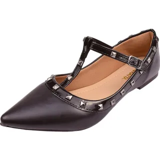 Moda Namoratta Sapatilha Feminina Spikes Bico Fino - Rosa