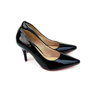 Premium Scarpin Preto Salto Alto Sola Vermelha - 36