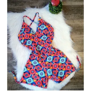 Academia cordinha lateral macaquinho fitness com bojo - estampa 13