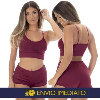 Moda Feminina Pijama Kit 2 Top Doll Microfibra sem Bojo - Promoção - Branco / Rosê