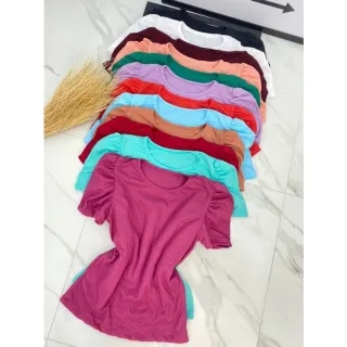 Blusinha Feminina Princesa Manga Curta Canelada Tamanho Único - Cinza