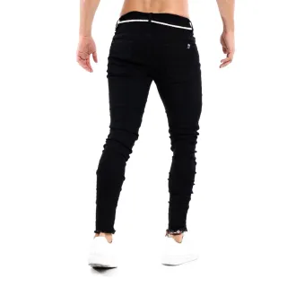 Promoção Calça Jeans Super Skinny Preta Masculina com Zíper - 34