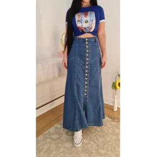 Saia Dourada Longa com Botão - Modelo 5275 - G