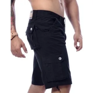 Brim jeans bermuda masculina cargo - Vinho/vermelho