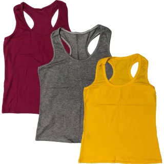 Kit Feminino com 5 Blusinhas Regatas para Academia e Fitness - GG