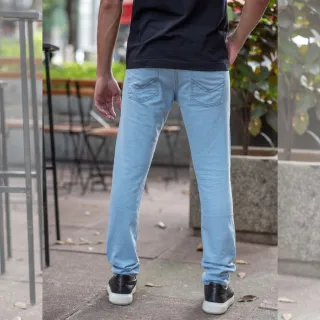 Calça Slim Masculina Jeans Branca Premium com Elastano - Jeans escura