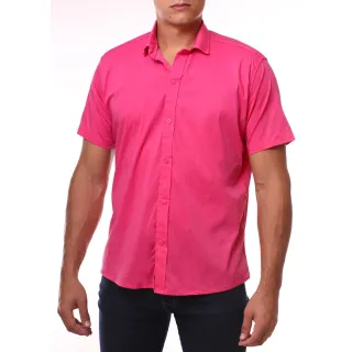 Promoção Camisa Social Slim Masculina Manga Curta - Verde Escuro