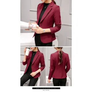 Blazer feminino plus size acinturado longo em bengaline preto - Preto