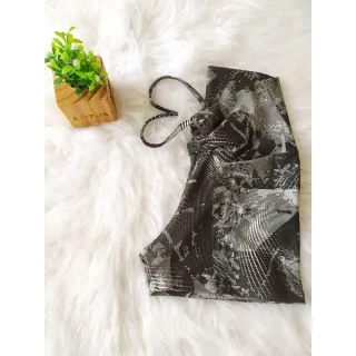 Cintura alta suplex curta P e M com cordinha - Azul verde neon