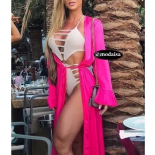 Biquíni preto cavado com tirinhas - Maiô bory bikinis - Estampa 1  Folhas