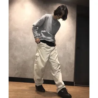 Envio rápido: Calça skatista cargo preta, caqui e bege - Bege