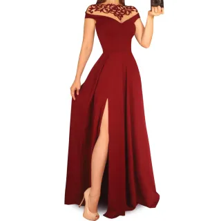 Vestido Madrinha Fenda Lateral Longo De Festa - Verde Tiffany