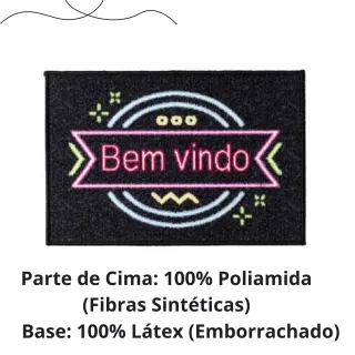 Capacho Estampado Antiderrapante - Tapete de Boas-vindas Emborrachado para Entrada de Casa - ROSA DOCE LAR