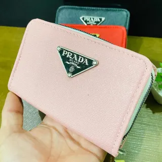 Carteira Feminina Couro Premium - Porta Cartões, Cédulas e Documentos - PD triangulo PRETA