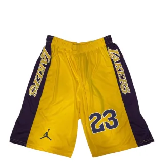 Short de Basquete Melhores Times para Academia Musculação - Lakers Amarelo/Roxo