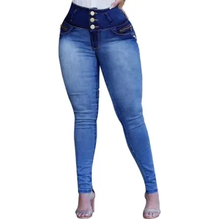 Botões Hot Pants Calça Jeans Feminina Cintura Alta - Promoção - 36