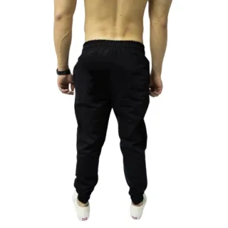 Calça Casual Jogger Masculina com Logo Refletivo em Tactel e Elastano - Preto