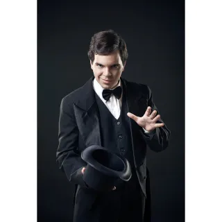 Conjunto Fantasia Adulto Mágico Luva Varinha Capa Cartola 5pçs - Luvas Brancas