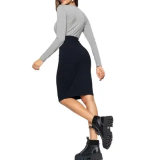 Gola Redonda Blusa Manga Longa - Rosa