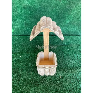 Cachepô Casinha Madeira Café Rústico 29x12cm - Promoção - Único