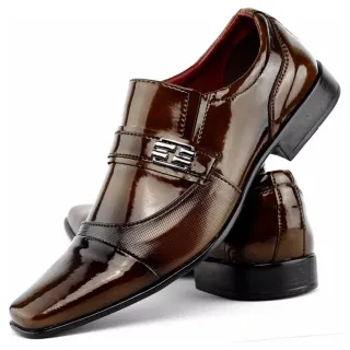 Cedro Verniz Masculino Social Sapato Dhshoes