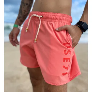 Premium Treino Musculação Praia Cor Liso Masculino Short - Salmão - etiq (Elastano)