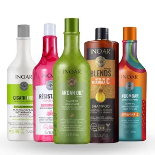 Kit Inoar Litrão - Shampoo + Condicionador Resistance Blends Cicatrifios Argan - Cicatrifios