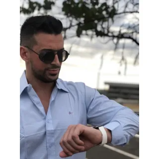 Camisa Slim Fit Aramis Manga Longa Lisa - Rosa Claro