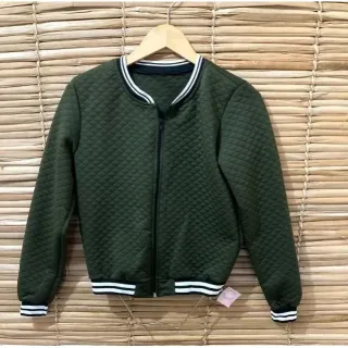 Casaco Matelassê Jaqueta Blusa de Abrigo Bomber - Preto