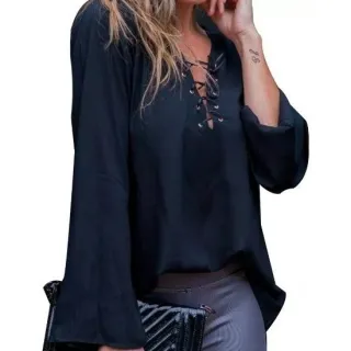 Cordão Ilhos Manga Longa Flare - Kit com 2 Blusas - -