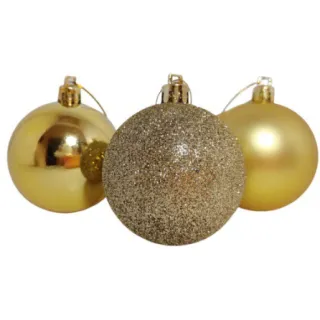 Enfeite de Natal Bolas de Natalino Tubo com 15 Bolinhas 3cm - Vermelho