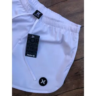 Treino Tactel Elastano Shorts Feminino Praia Academia - Branco