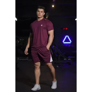 Conjunto Esportivo Masculino Dry Fit - Camiseta e Bermuda Refletiva - Azul Marinho