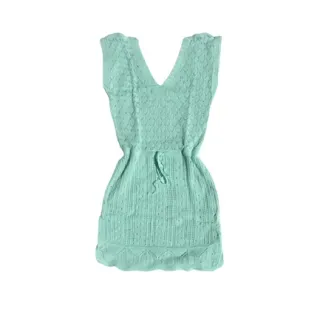 Moda Tricot Verao Fenda Acinturada Praia Curta - Pink