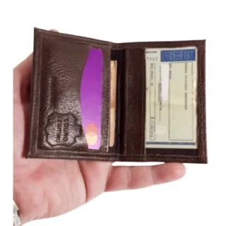 Envio Imediato Carteira Masculina Couro Legítimo Porta Cartões Slin Pequena -50% - Caramelo