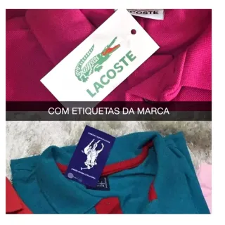 Polo Masculina Kit 3 Camisas - Grandes Marcas, Cores Variadas - Informe apos a compra