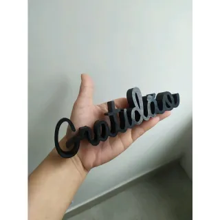 Palavra Gratidão e Kit Vaso Origami - Cobre