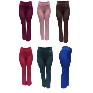 Oferta Calça Feminina Casual Flare Bailarina Boca de Sino Colmeia - Branco