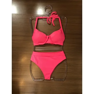 Moda Praia Verão Biquini Canelado Meia Com Bojo Cintura Alta - Verde água