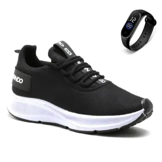 Relógio Fitness + Tênis Masculino para Treino de Corrida, Caminhada e Academia